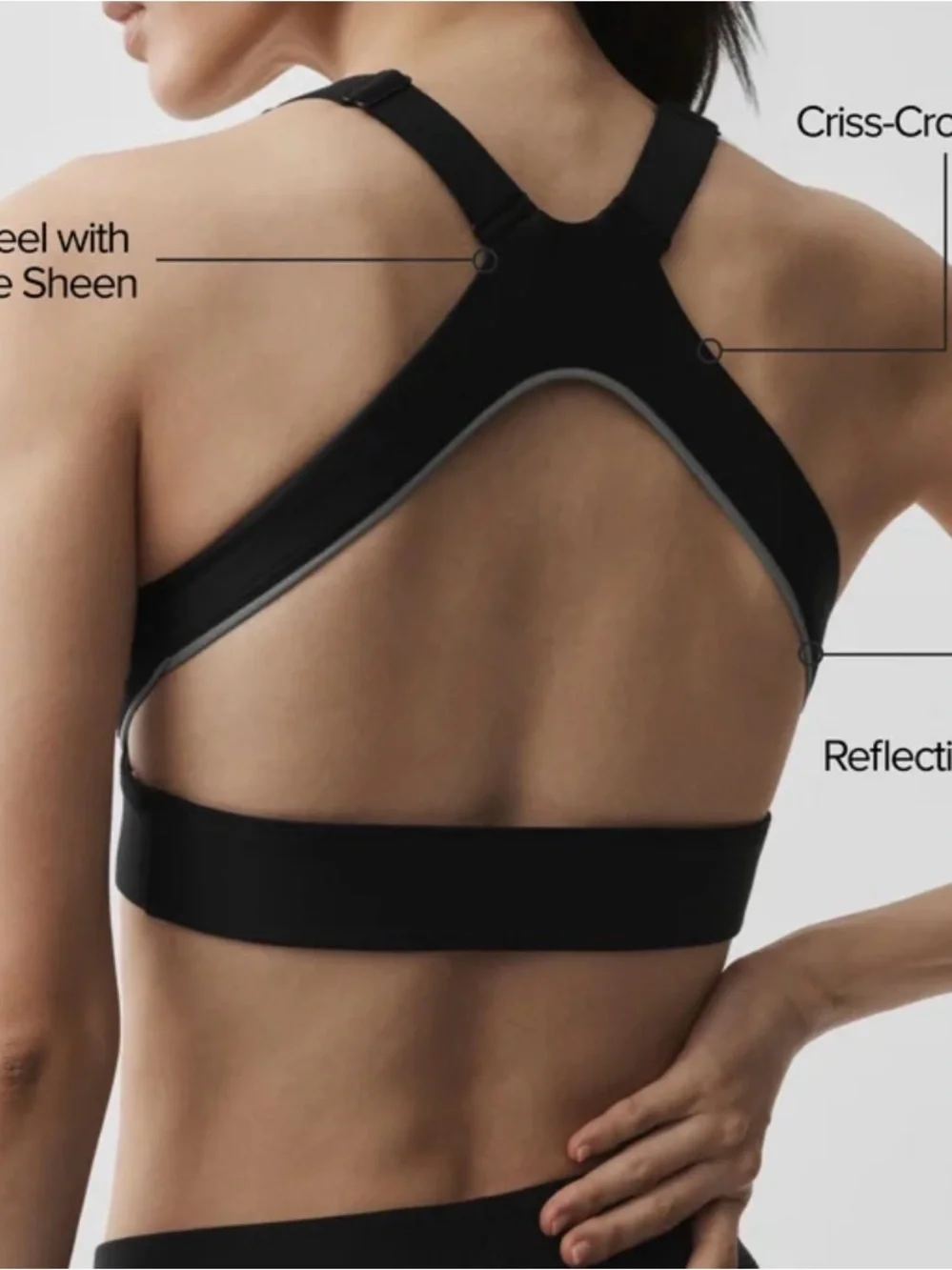ALO Yoga Black Padded Racerback Sports Bra with Contrast Trim